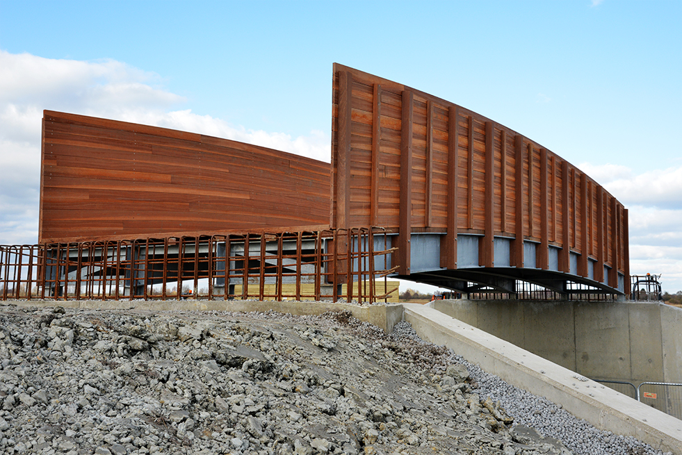 Beaver Bridges steel and timber bridge installation Harrison's Drove