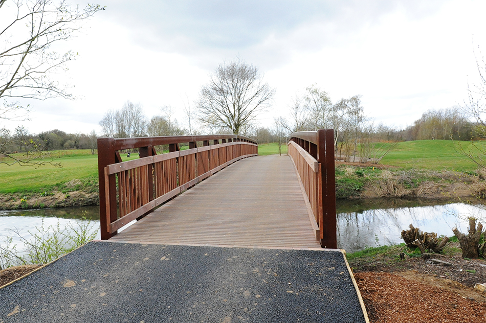 Beaver Bridges steel and timber footbridge The Wisley