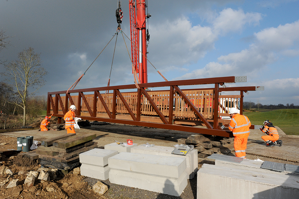 Beaver Bridges bridge installation The Wisley