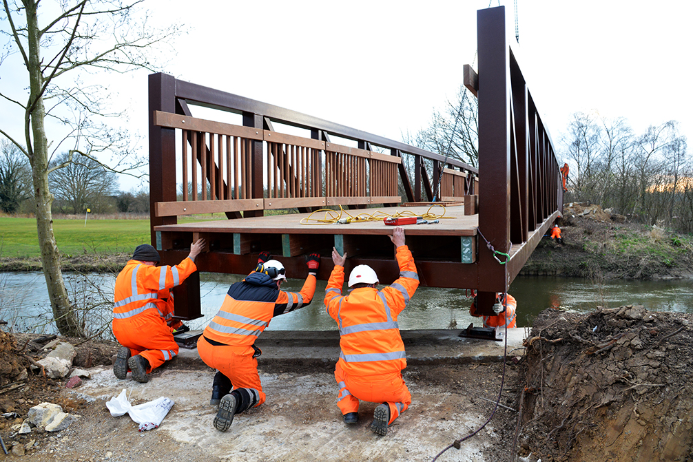 Beaver Bridges bridge installation The Wisley