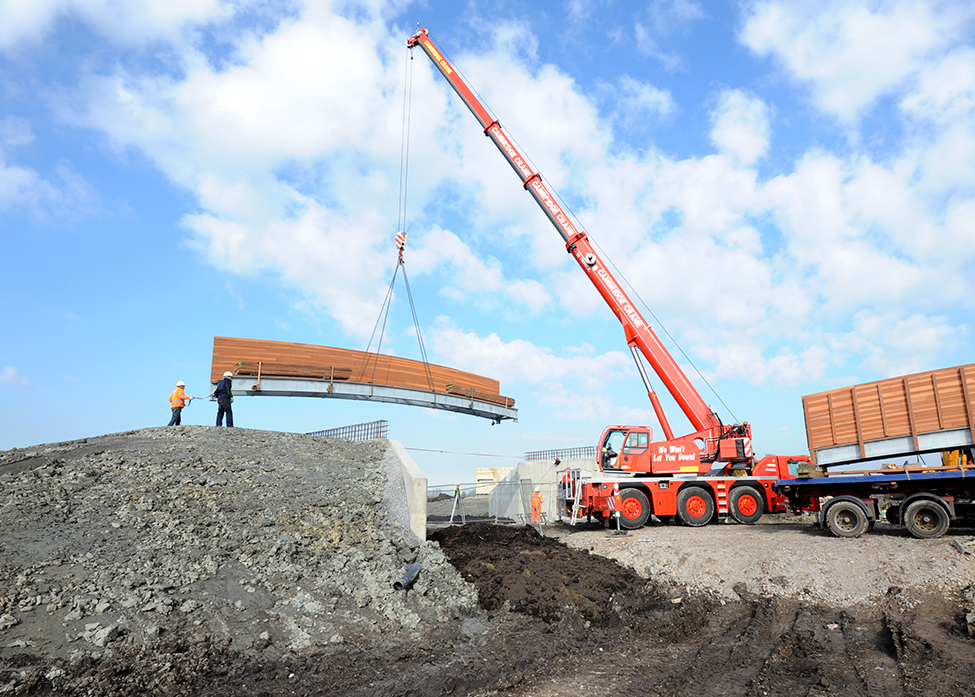 Beaver Bridges steel and timber bridge lift Harrison's Drove
