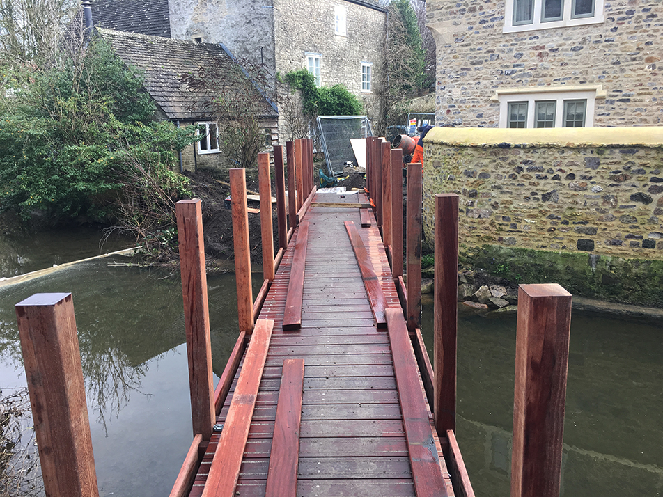 Beaver Bridges pedestrian bridge installation Nunney