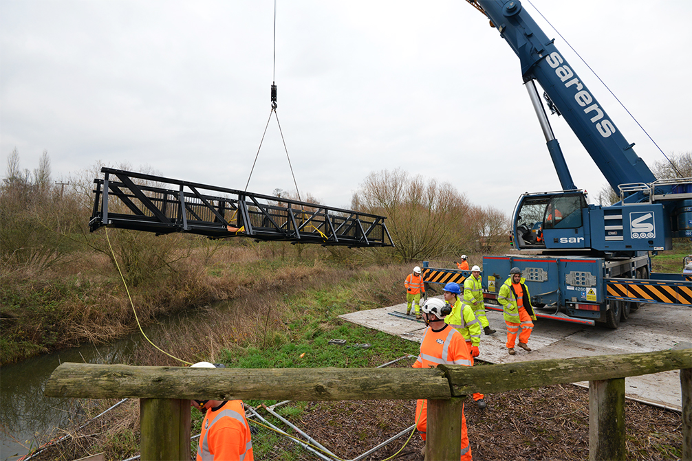 Beaver Bridges replacement Bridleway FRP bridge installation