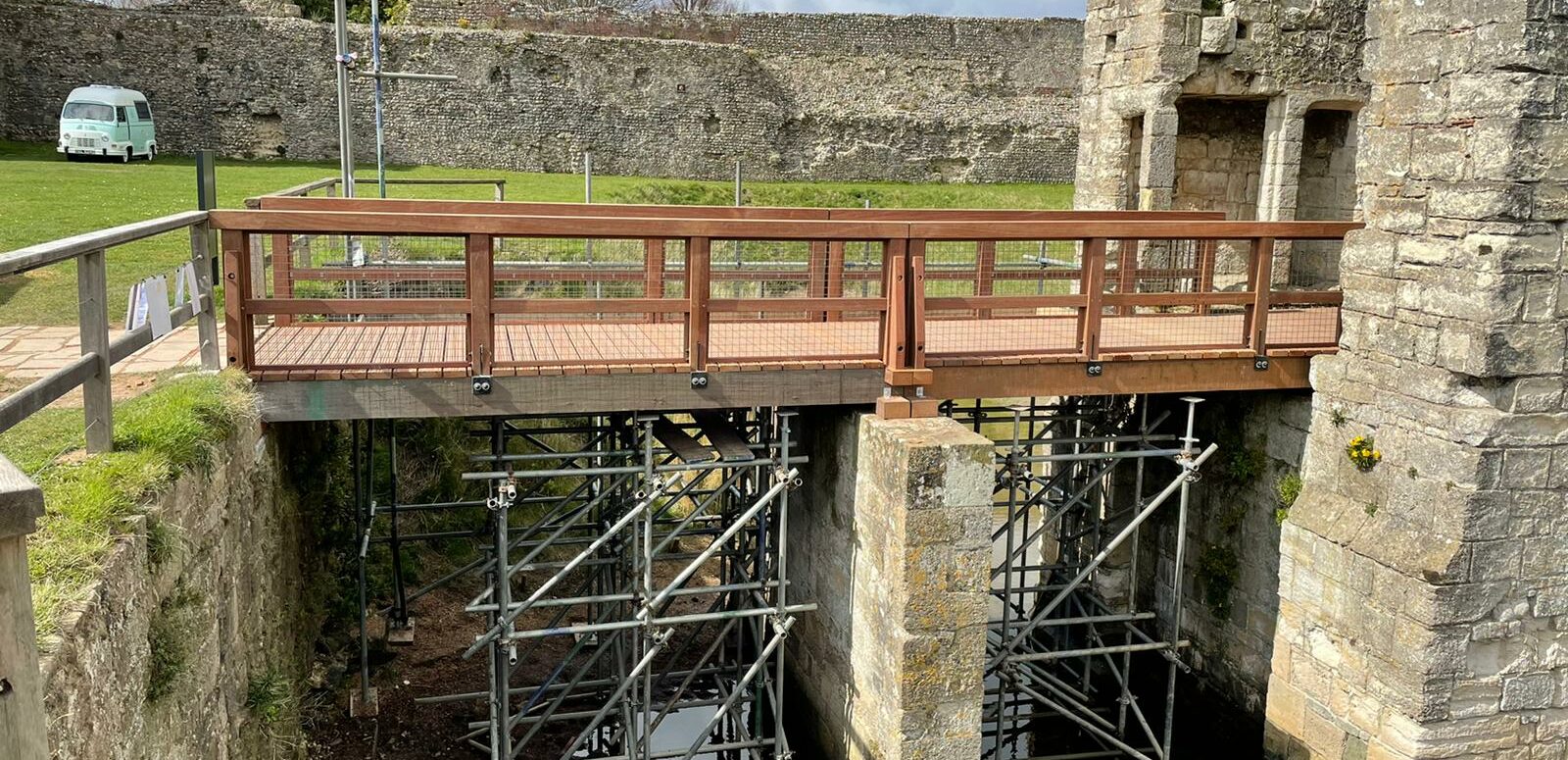 Beaver Bridges pedestrian bridge Portchester Castle