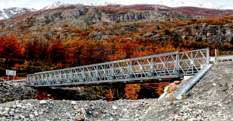 Bridge next to rock face