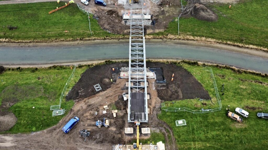 Bridge in construction over water