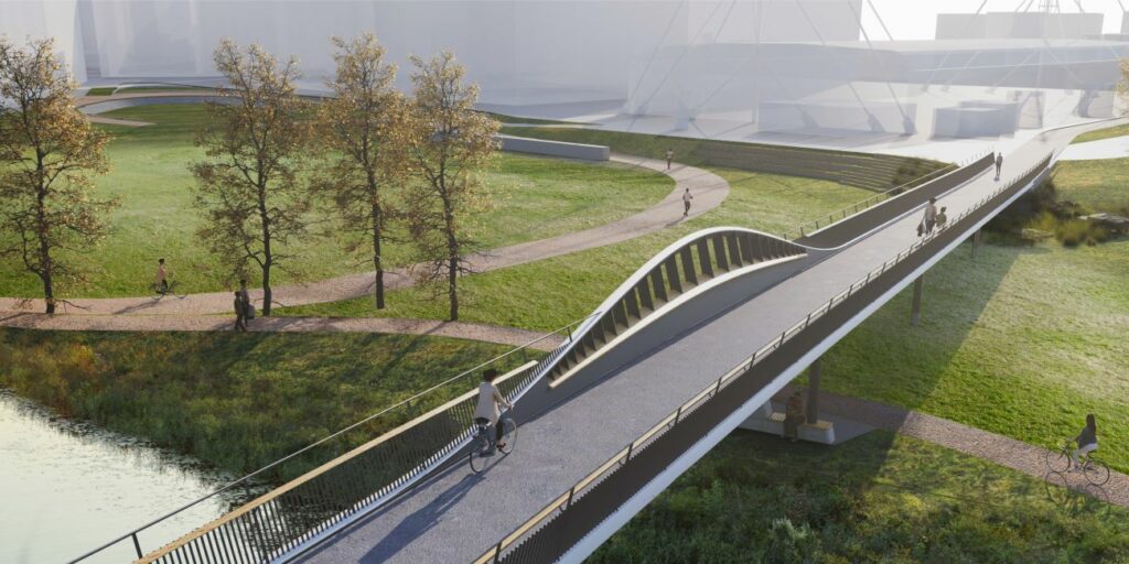 Beaver Bridges Awarded Oxpens Bridge Contract: Proposed Oxpens river bridge aerial photo